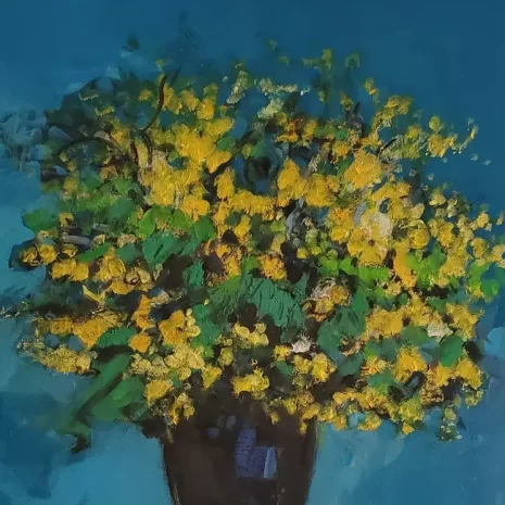Le bouquet de mimosa.