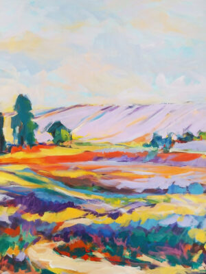 Peinture représentant un paysage coloré