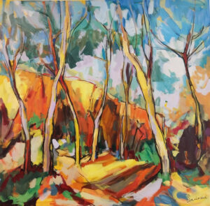 Peinture représentant des arbres